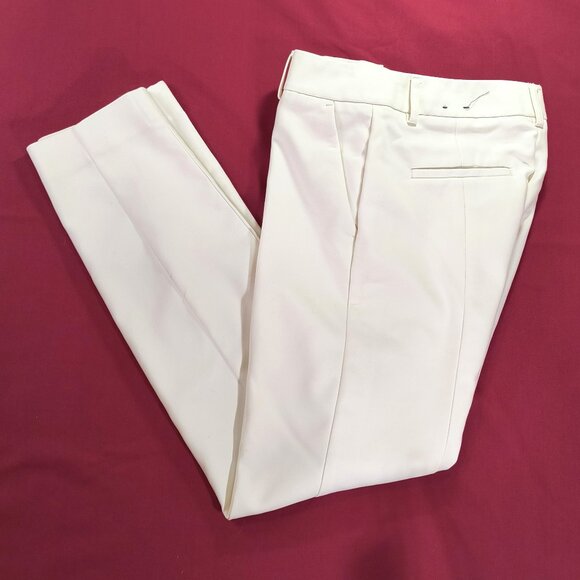 Express Columnist Ankle Mid Rise Size 00 Regular White Stretch Pants - Picture 1 of 8